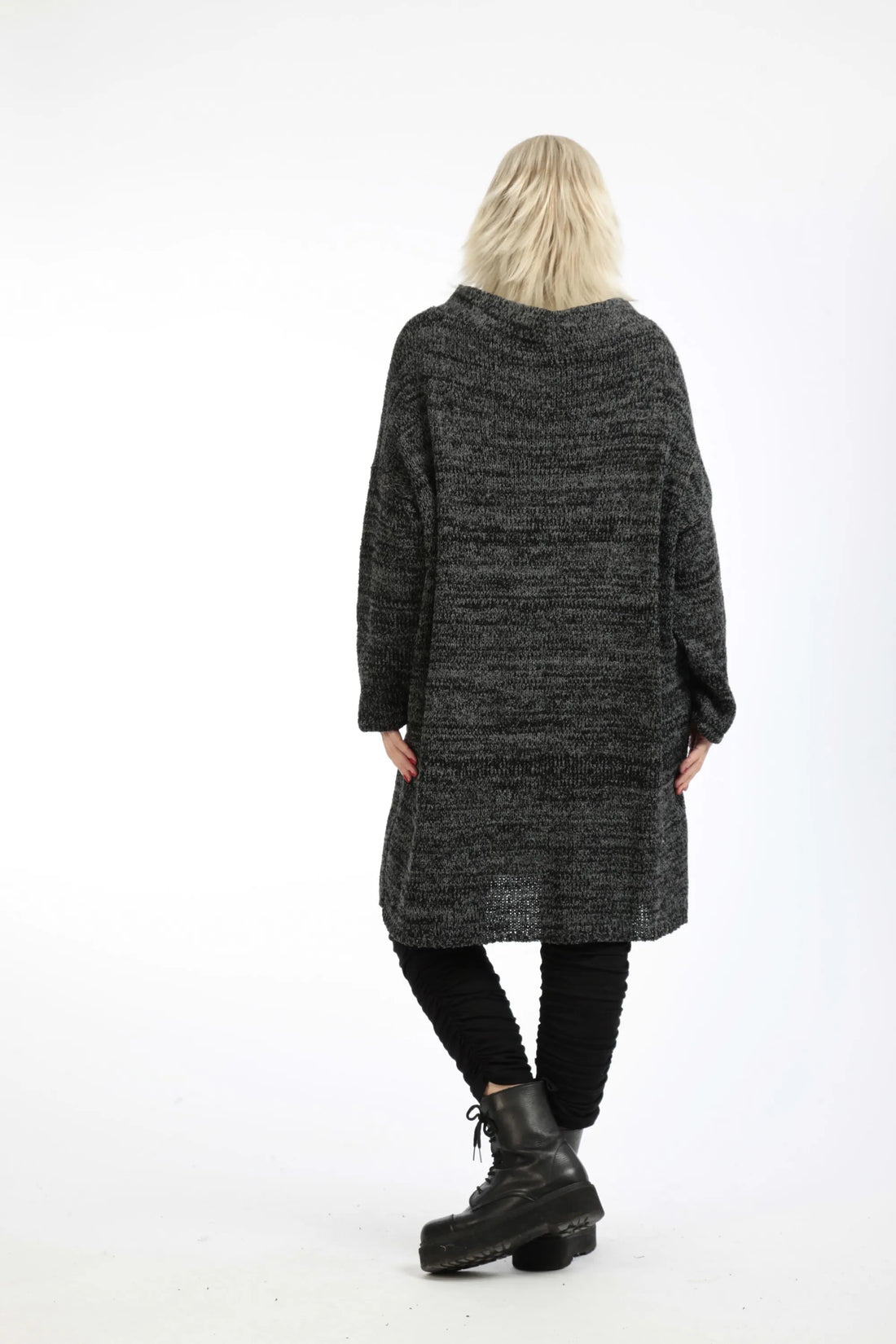  Pullover von AKH Fashion aus Materialmix in gerader Form, 1193.02218, Schwarz-Grau