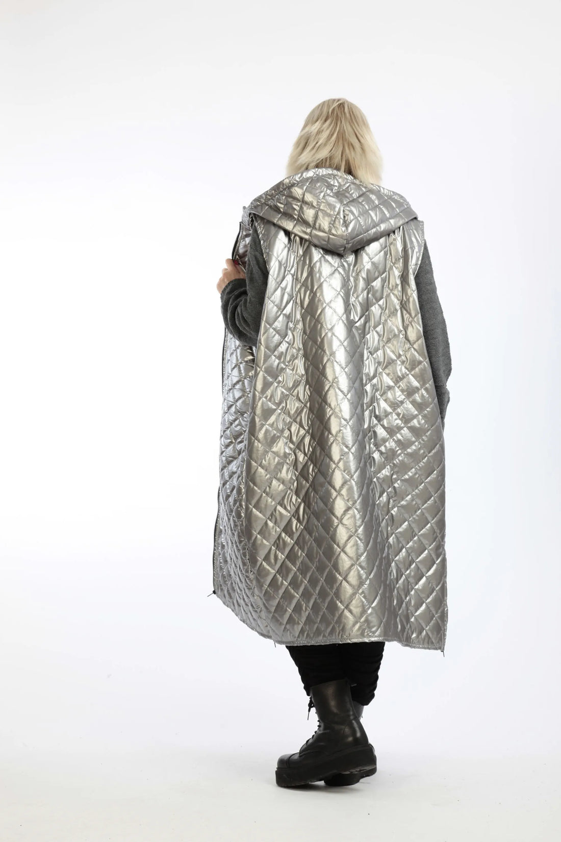  Weste von AKH Fashion aus Polyurethan in gerader Form, 1196.06879, Silber, Schick, Modern