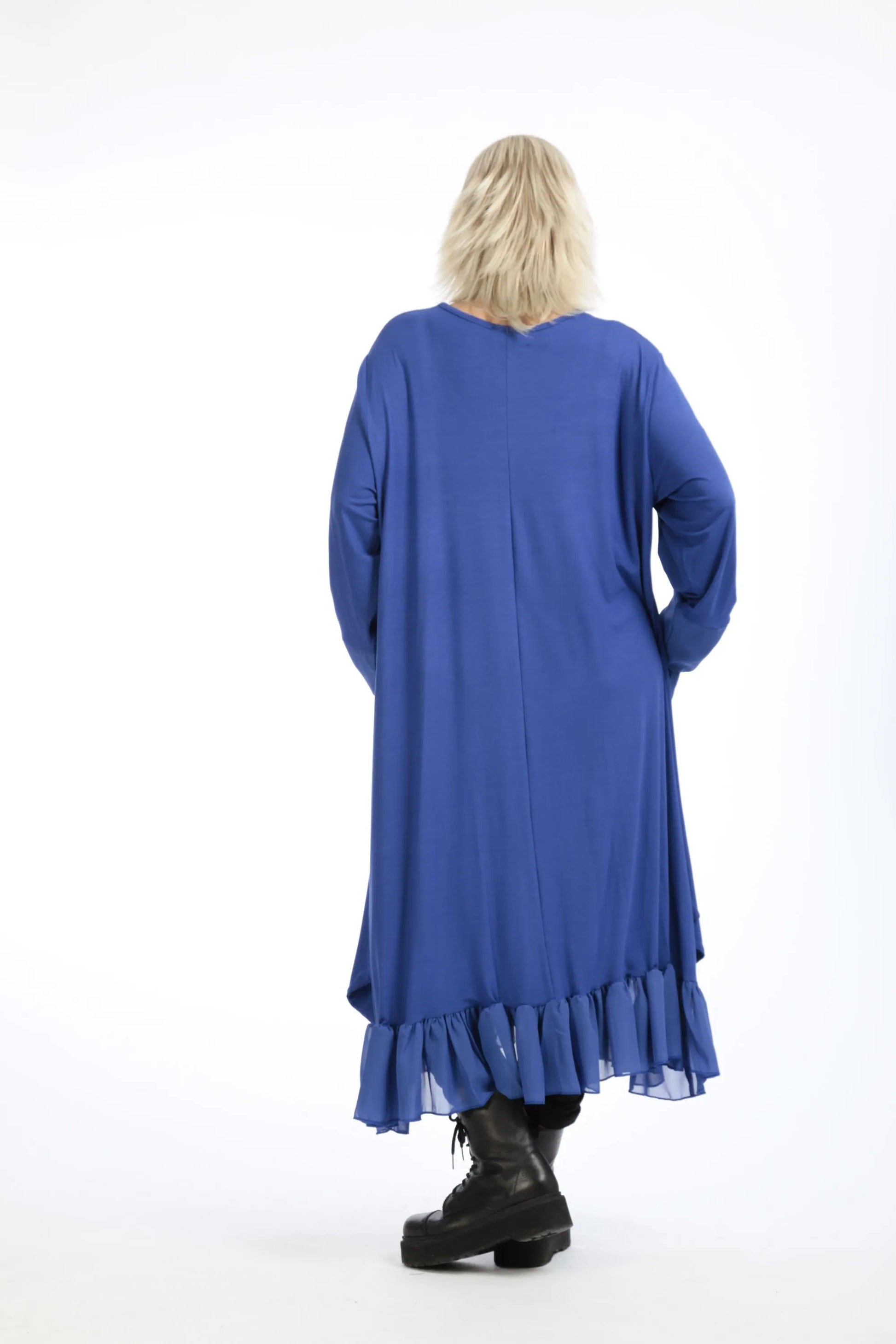  A-Form Kleid von AKH Fashion aus Viskose, 1197.05909, Blau, Unifarben, Ausgefallen, Modern