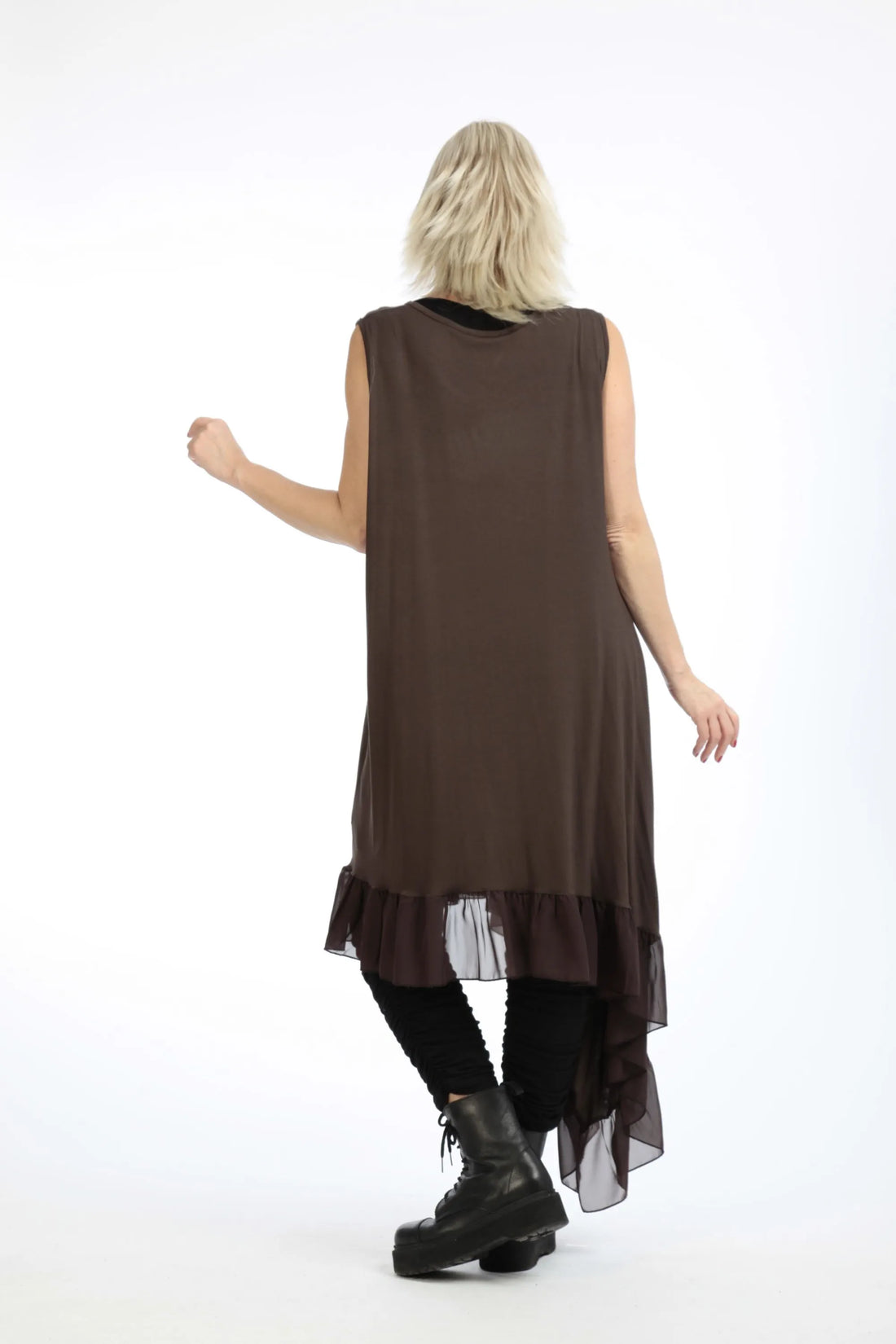  Tunika von AKH Fashion aus Viskose in asymmetrischer Form, 1197.06874, Braun, Ausgefallen