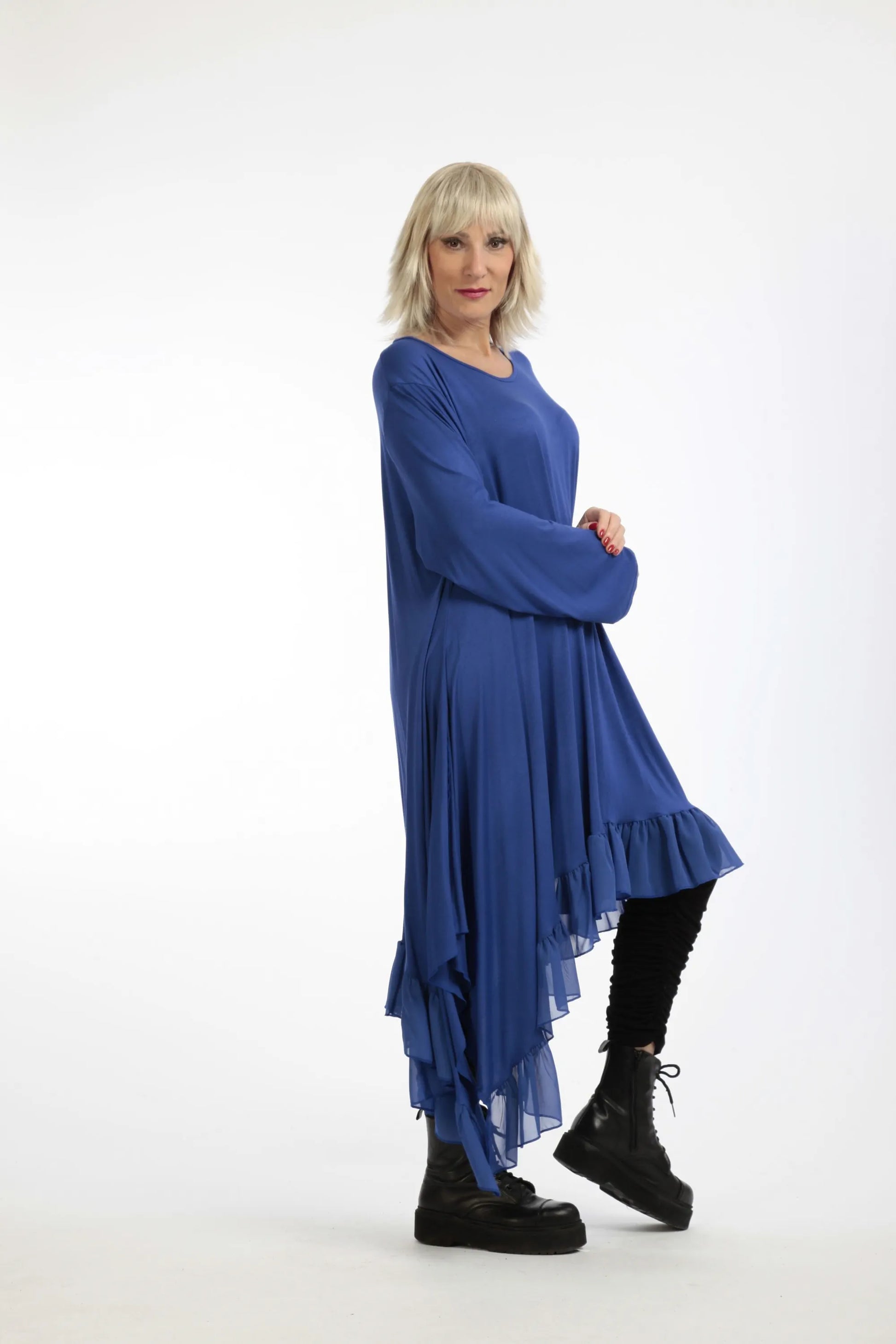  Kleid von AKH Fashion aus Viskose in asymmetrischer Form, 1197.06875, Blau, Ausgefallen