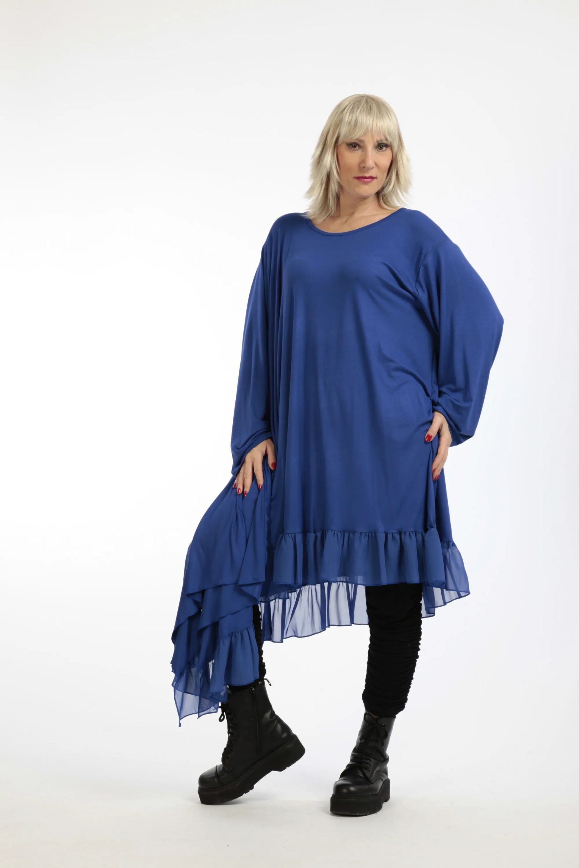  Kleid von AKH Fashion aus Viskose in asymmetrischer Form, 1197.06875, Blau, Ausgefallen