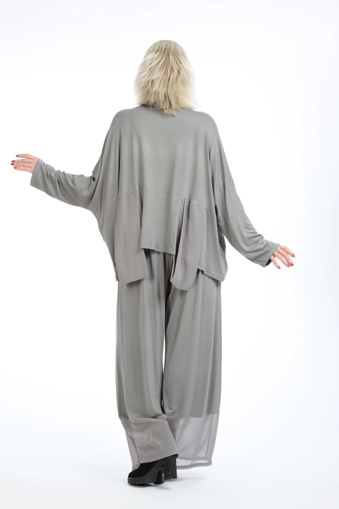  Bigshirt von AKH Fashion aus Viskose in kastiger Form, 1197.06876, Grau, Unifarben, Schick