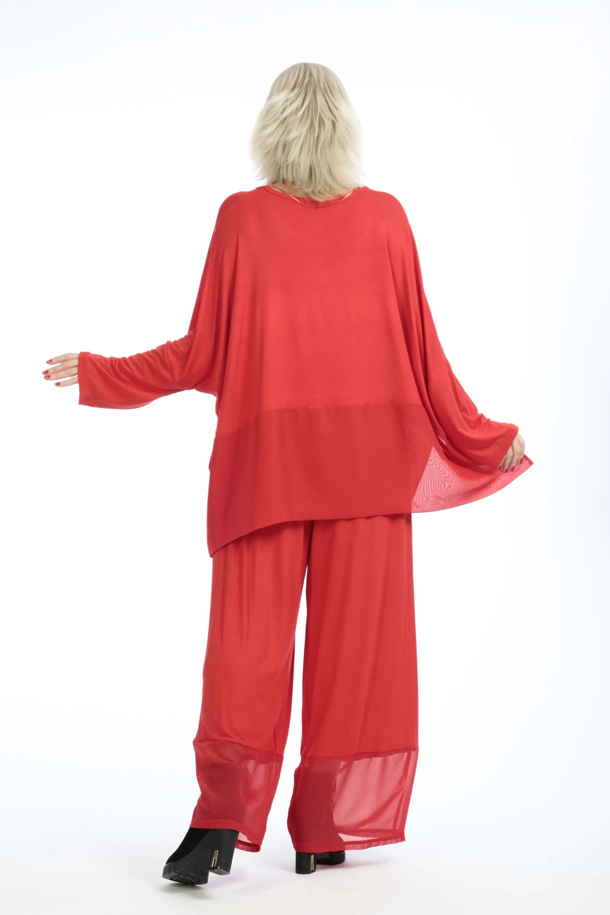  Bigshirt von AKH Fashion aus Viskose in kastiger Form, 1197.06877, Rot, Unifarben, Schick