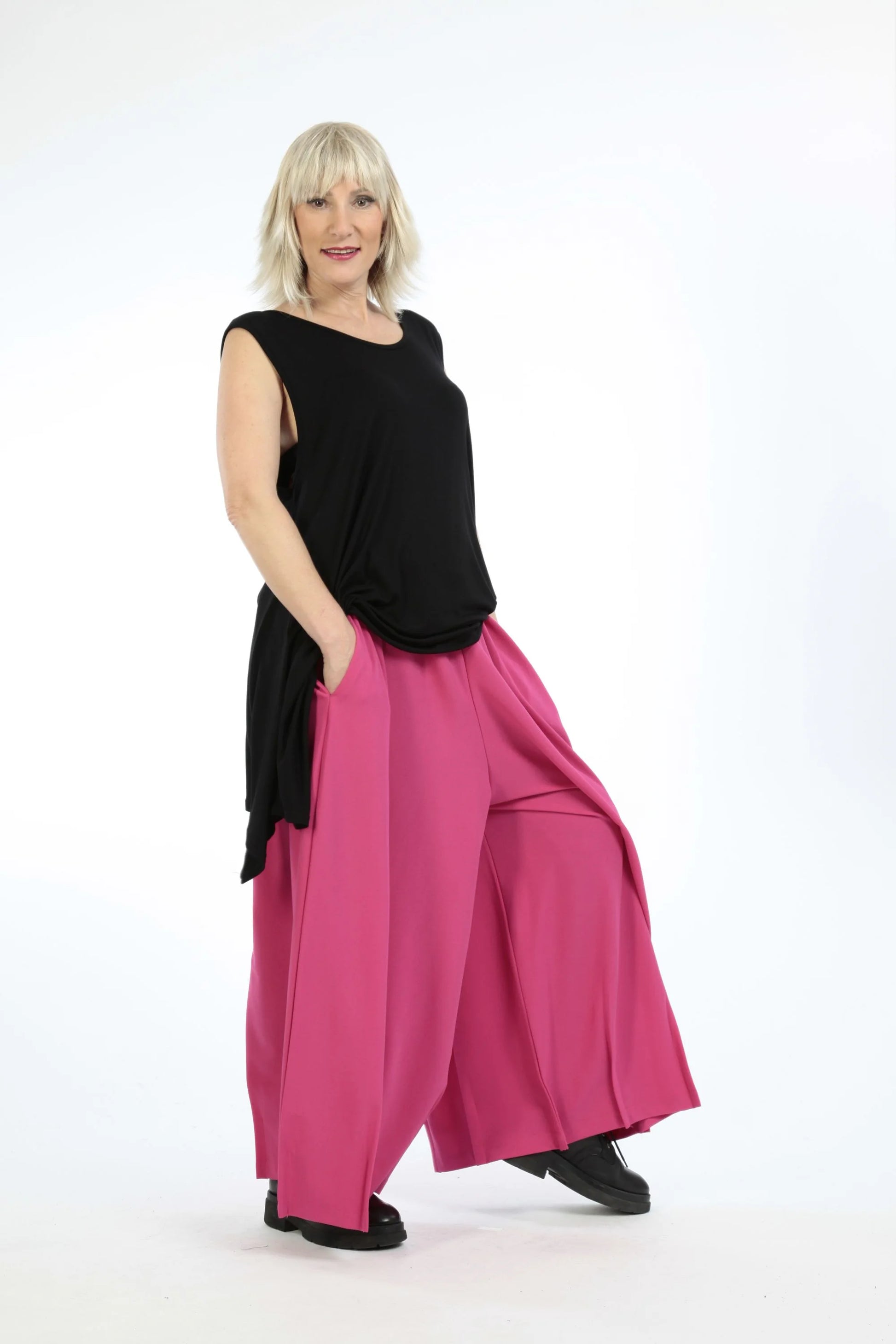  Ballonhose von AKH Fashion aus Materialmix, 1202.06860, Fuchsia, Unifarben, Ausgefallen