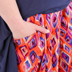  Ballonhose von AKH Fashion aus Viskose, 1309.08069, Orange-Violett-Blau, Farbmix, Schick