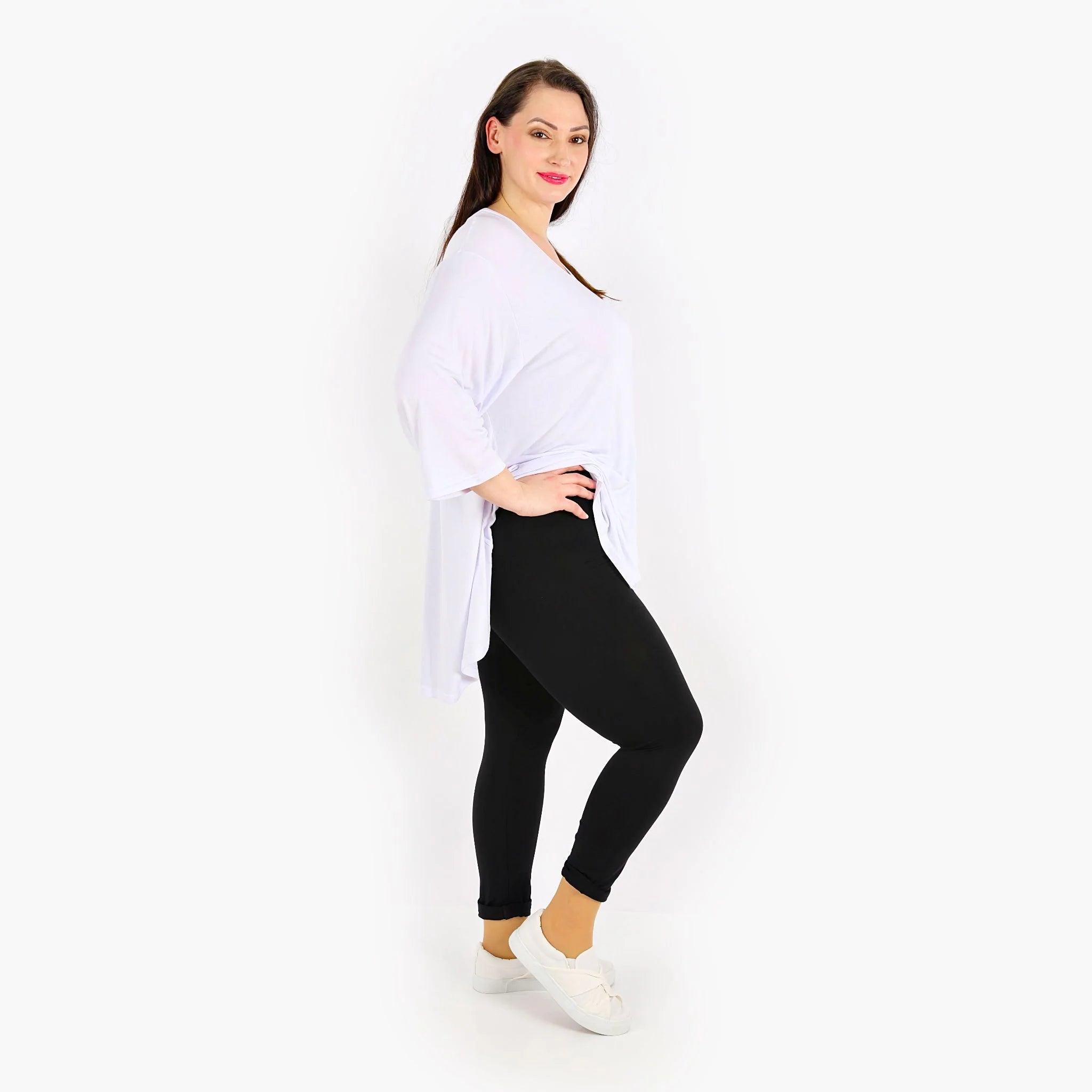  AKH Fashion Leggings in gerader Form, aus Viskose, 1233.0P100, Schwarz, Ausgefallen
