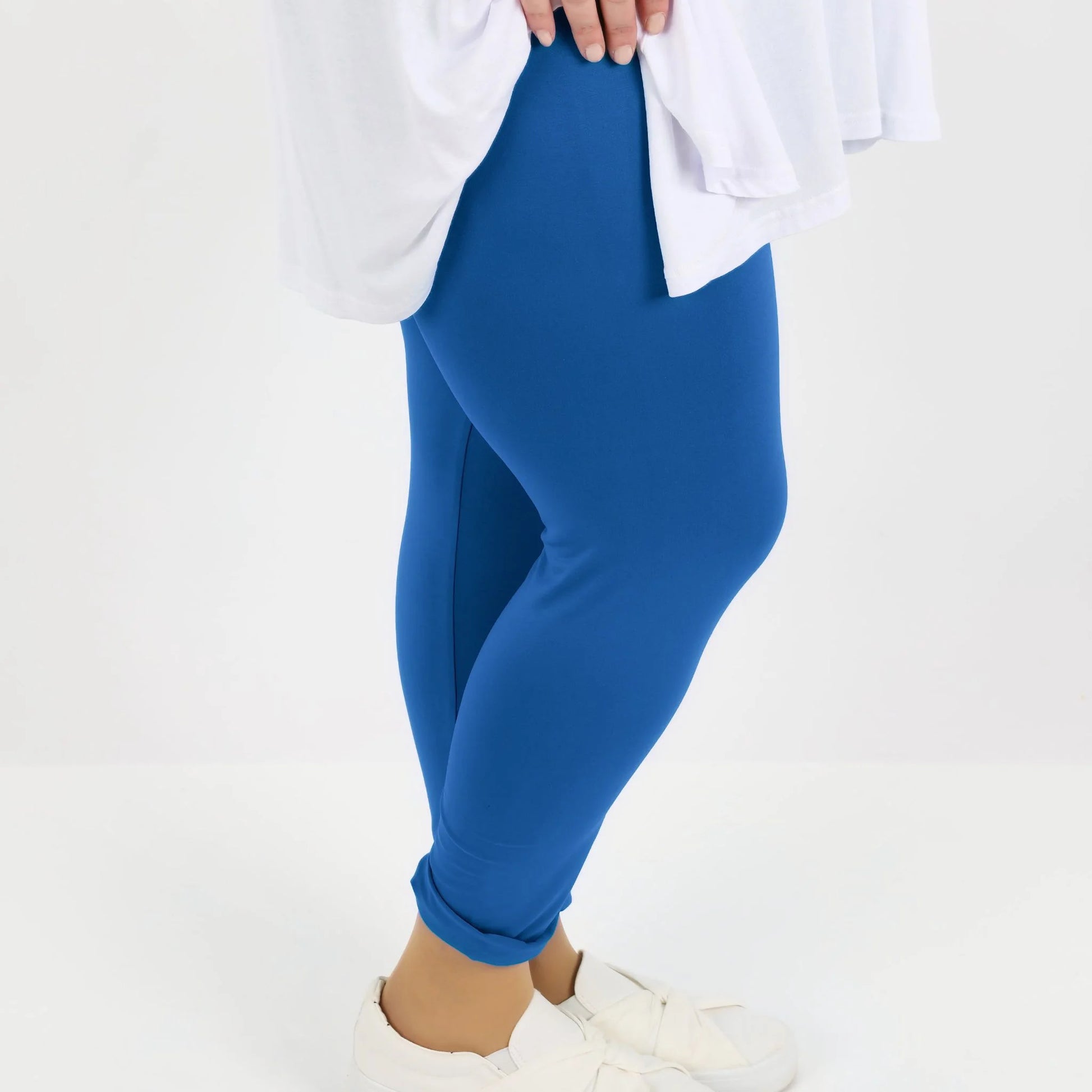  Leggings von AKH Fashion aus Viskose in gerader Form, 1233.0P100, Royalblau, Ausgefallen