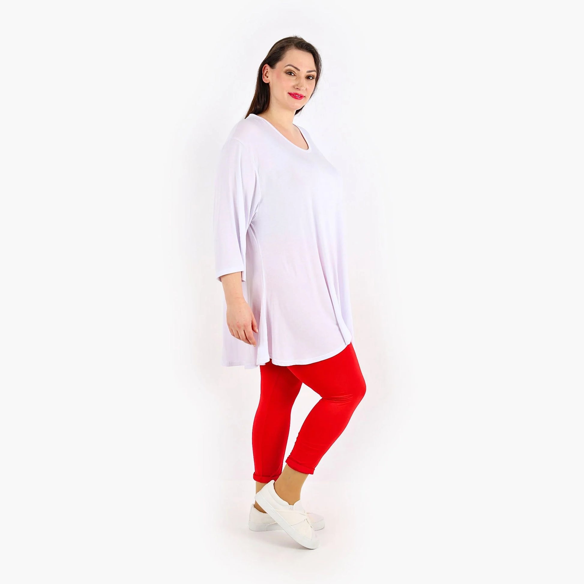  Figurbetonte Leggings in leuchtendem Rot aus hochwertiger Viskose für optimalen Tragekomfort