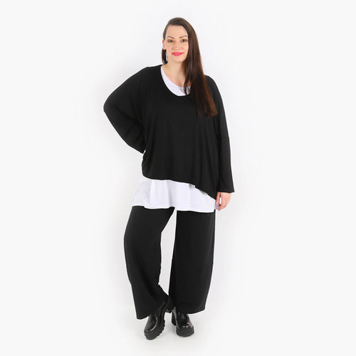  AKH Fashion Hose in gerader Form, aus Viskose, 1312.00122, Schwarz, Schick, Modern, Bequem