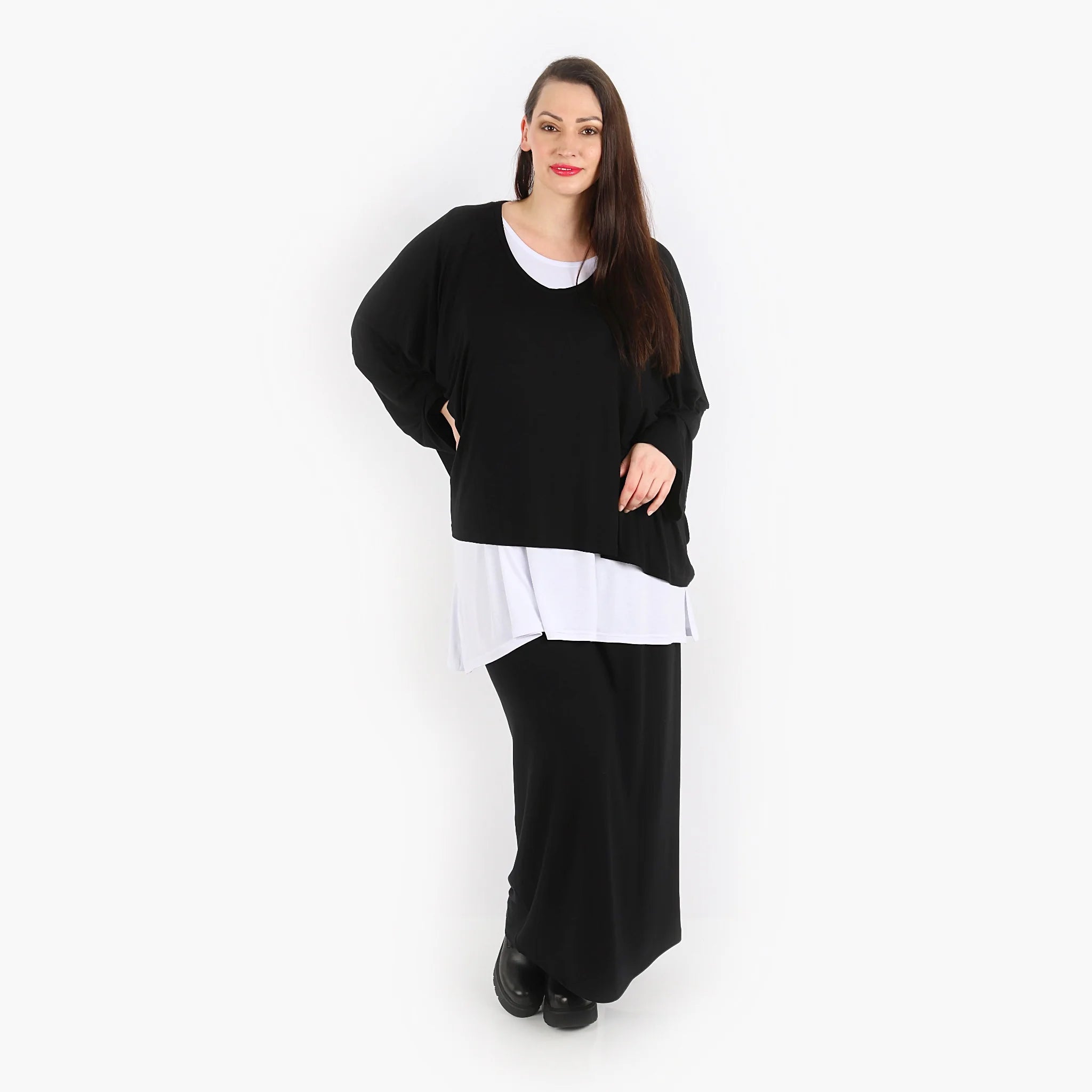  AKH Fashion Rock in gerader Form, aus Viskose, 1312.00186, Schwarz, Schick, Modern, Bequem