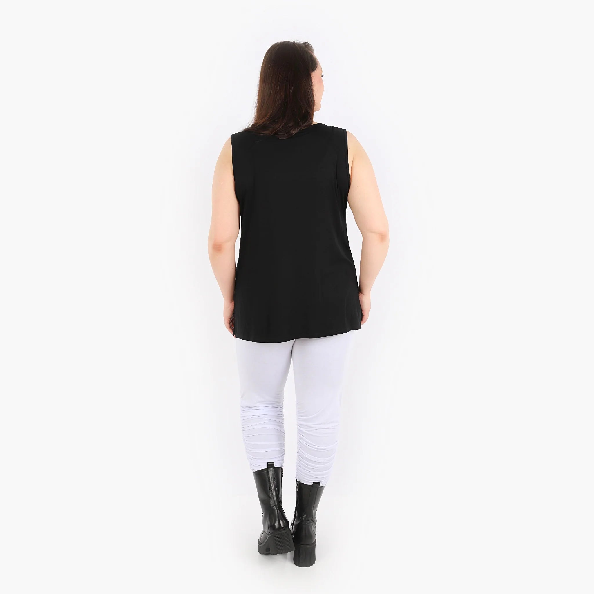  AKH Fashion Top in gerader Form, aus Viskose, 1312.00226, Schwarz, Schick, Modern, Bequem
