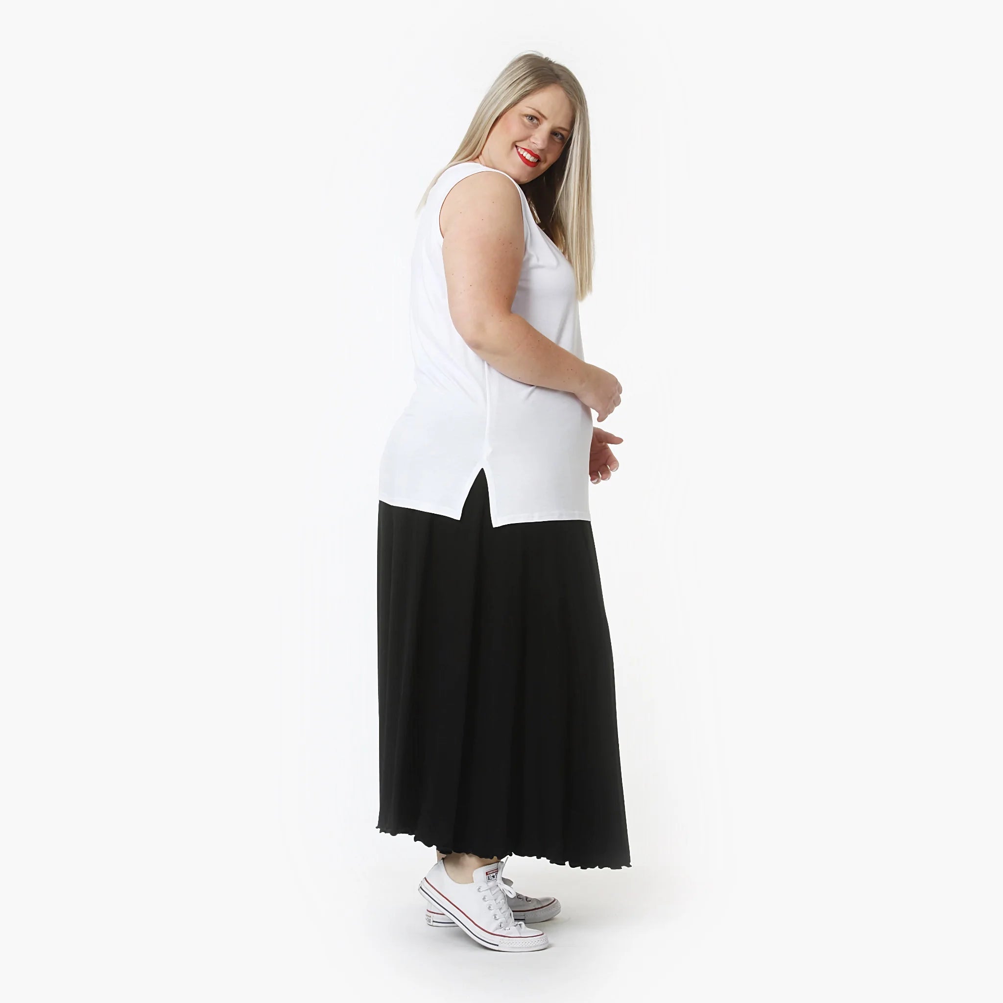  AKH Fashion Top in gerader Form, aus Viskose, 1312.00226, Weiß, Schick, Modern, Bequem
