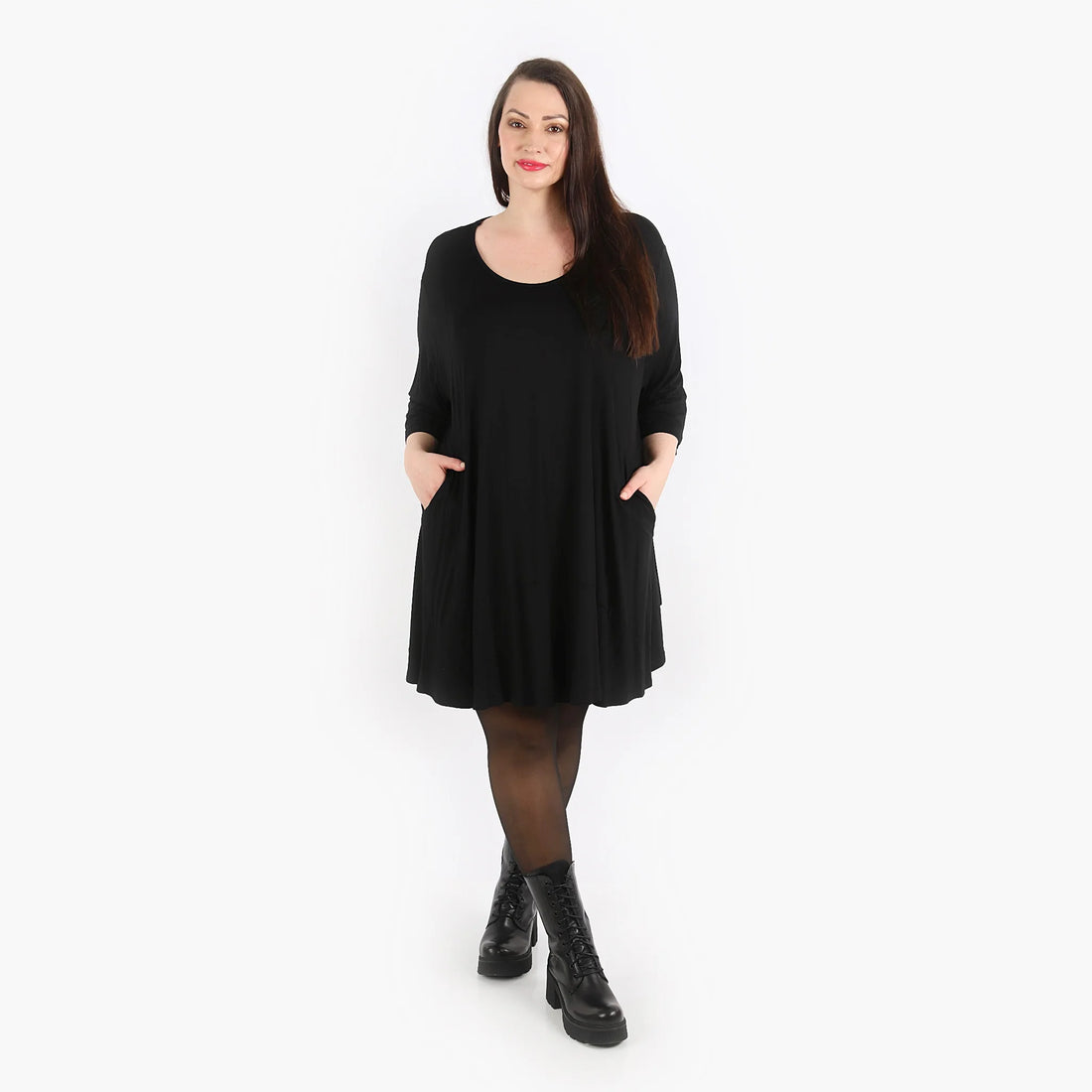  Bigshirt von AKH Fashion aus Viskose in Glocken-Form, 1312.00592, Schwarz, Unifarben, Schick