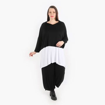  Bigshirt von AKH Fashion aus Viskose in kastiger Form, 1312.01039, Schwarz, Schick, Modern