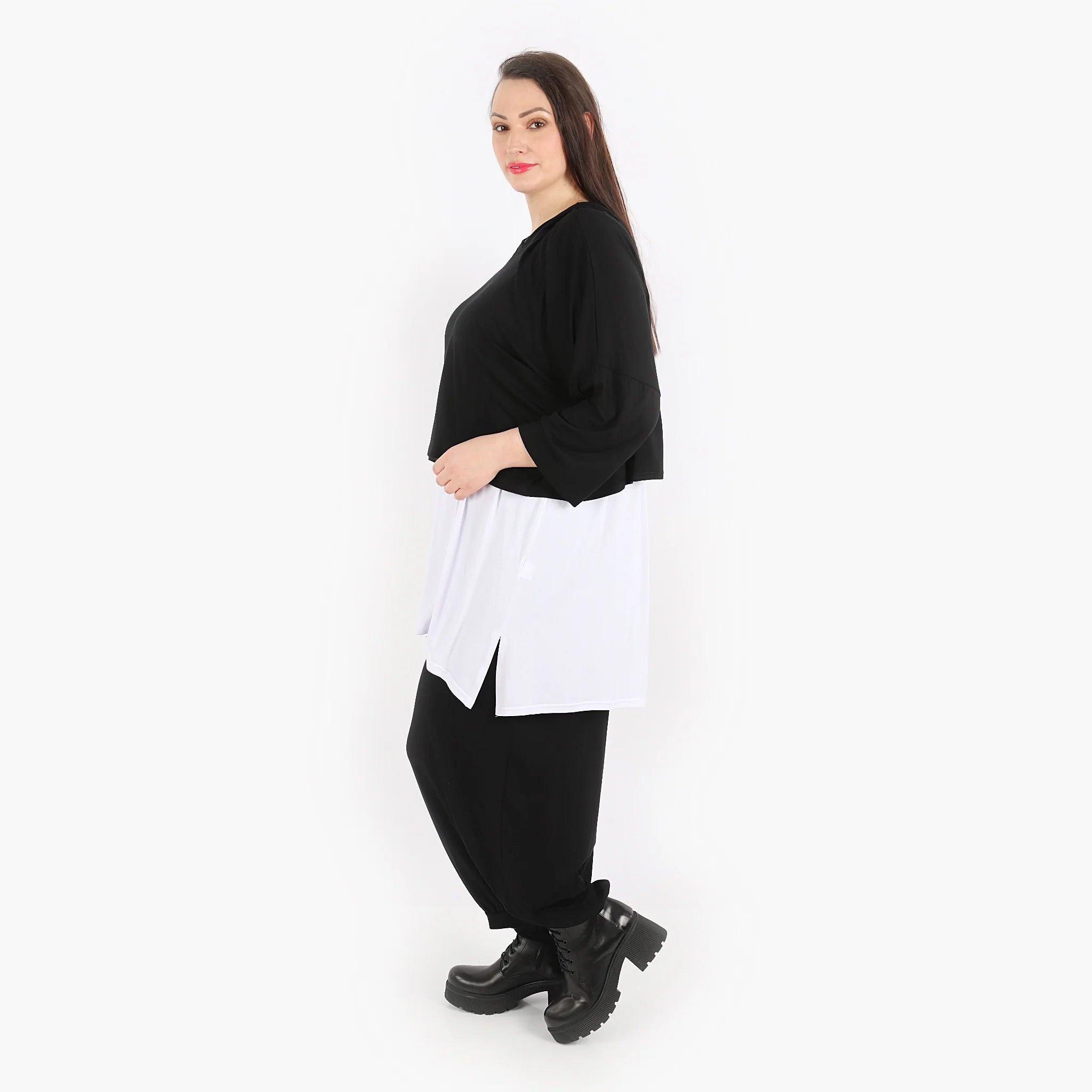  AKH Fashion Bigshirt in kastiger Form, aus Viskose, 1312.01039, Schwarz, Schick, Modern