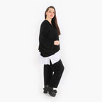  AKH Fashion Hose in gerader Form, aus Viskose, 1312.0122S, Schwarz, Schick, Modern, Bequem