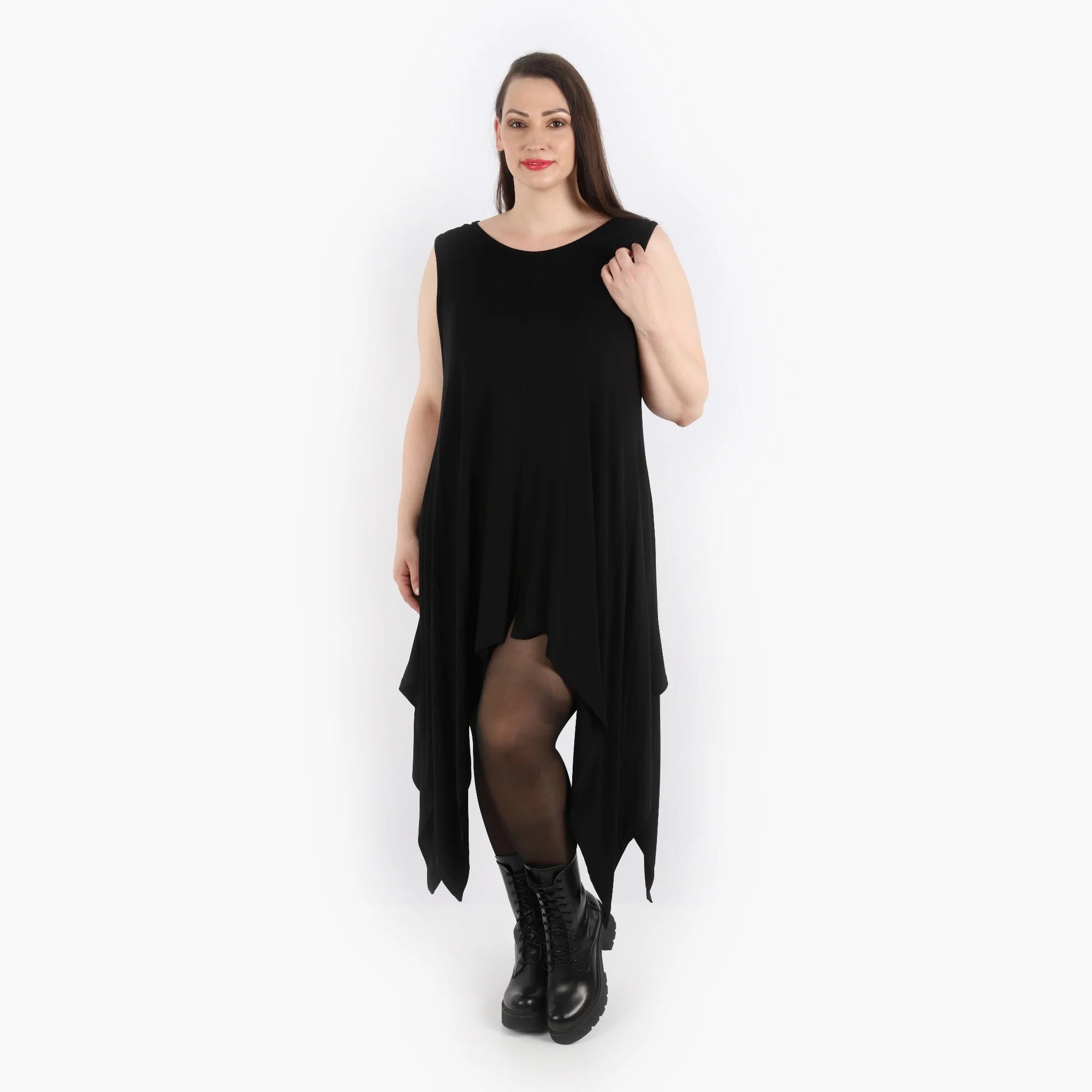  Zipfel Kleid von AKH Fashion aus Viskose, 1312.03067, Schwarz, Schick, Modern, Bequem