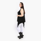  Zipfel Top von AKH Fashion aus Viskose, 1312.04130, Schwarz, Schick, Modern, Bequem