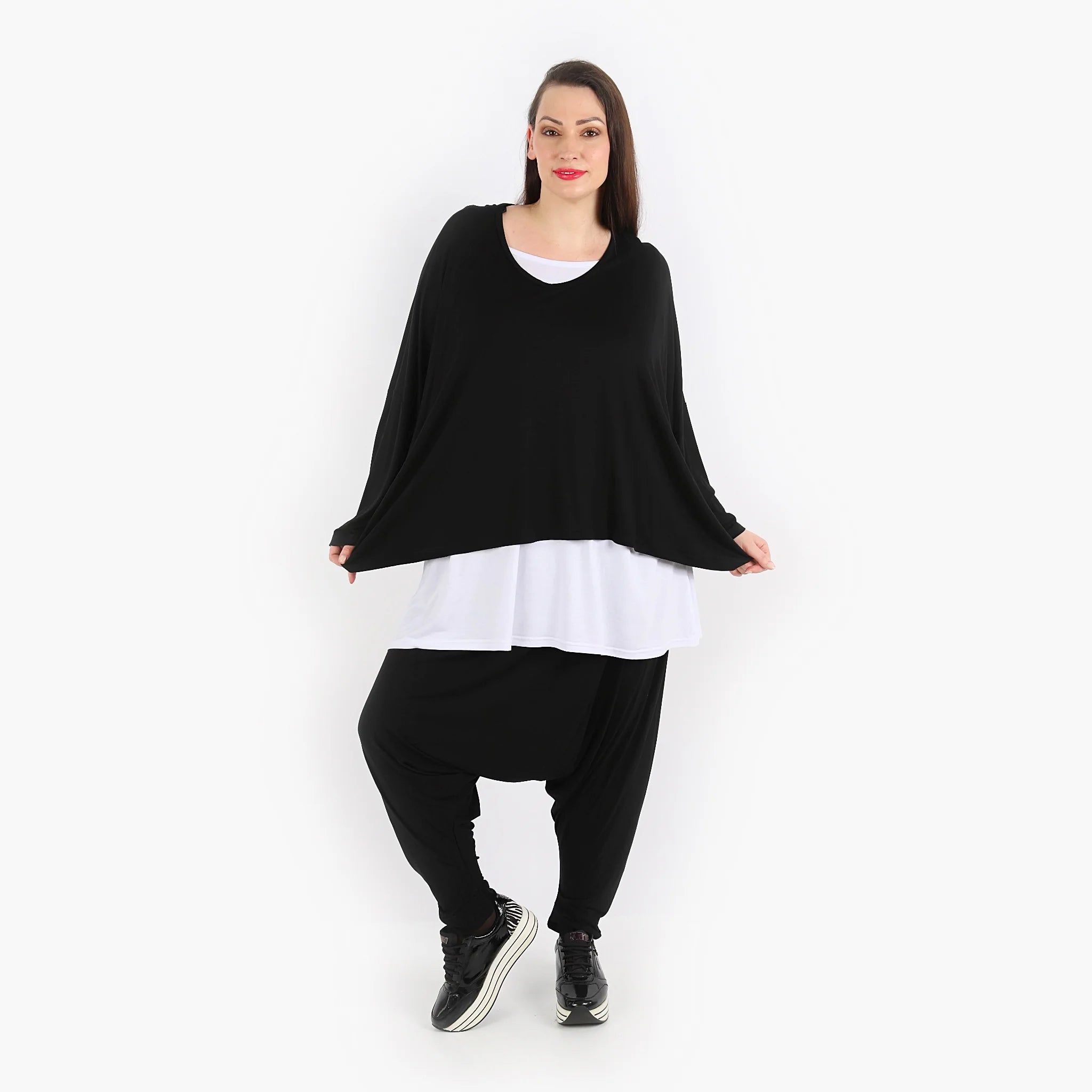  AKH Fashion Überwurf in kastiger Form, aus Viskose, 1312.06048, Schwarz, Schick, Modern