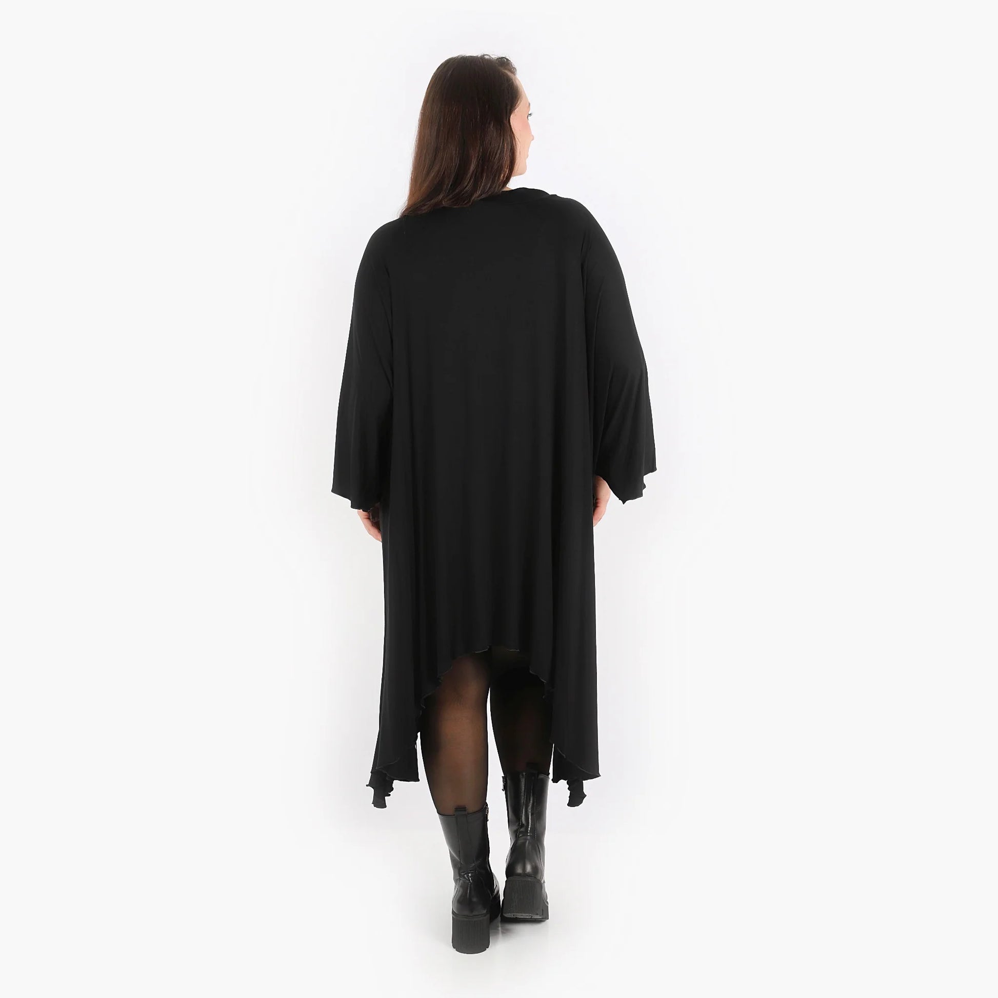  A-Form Bigshirt von AKH Fashion aus Viskose, 1312.06514, Schwarz, Unifarben, Schick, Modern