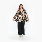  AKH Fashion Bigshirt in kastiger Form, aus Viskose, 1369.06993, Beige-Schwarz-Braun, Leopard