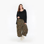  Ballonhose von AKH Fashion aus Viskose, 1370.08069, Schwarz-Braun-Grün, Animal, Schick