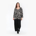  AKH Fashion Bigshirt in kastiger Form, aus Viskose, 1371.06993, Schwarz-Ecru, Leopard