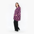  A-Form Jacke von AKH Fashion aus Viskose, 1374.06270, Schwarz-Fuchsia, Grafik, Schick