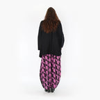  Ballonhose von AKH Fashion aus Viskose, 1374.08069, Schwarz-Fuchsia, Grafik, Schick