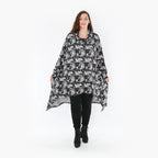  AKH Fashion Kleid in Vokuhila-Form, aus Materialmix, 1375.06882, Dunkelgrau-Grau, Kariert