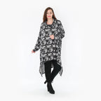  AKH Fashion Kleid in Vokuhila-Form, aus Materialmix, 1375.06882, Dunkelgrau-Grau, Kariert