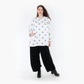  AKH Fashion Bigshirt in gerader Form, aus Baumwolle, 1328.02153, Weiß-Grau, Schick, Modern