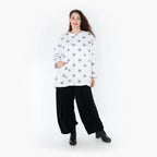  AKH Fashion Bigshirt in gerader Form, aus Baumwolle, 1328.02153, Weiß-Grau, Schick, Modern