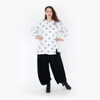  AKH Fashion Bigshirt in gerader Form, aus Baumwolle, 1328.02153, Weiß-Grau, Schick, Modern