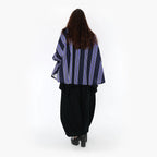  AKH Fashion Jacke in gerundeter Form, aus Materialmix, 1331.00140, Blau-Marine-Weiß