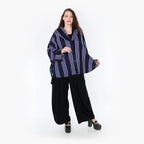  AKH Fashion Jacke in gerundeter Form, aus Materialmix, 1331.00140, Blau-Marine-Weiß