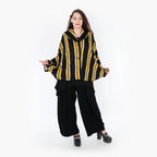  AKH Fashion Jacke in gerundeter Form, aus Materialmix, 1331.00140, Gelb-Schwarz-Weiß