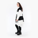  AKH Fashion Überwurf in kastiger Form, aus Baumwolle, 1337.02415, Schwarz-Weiß, Schick
