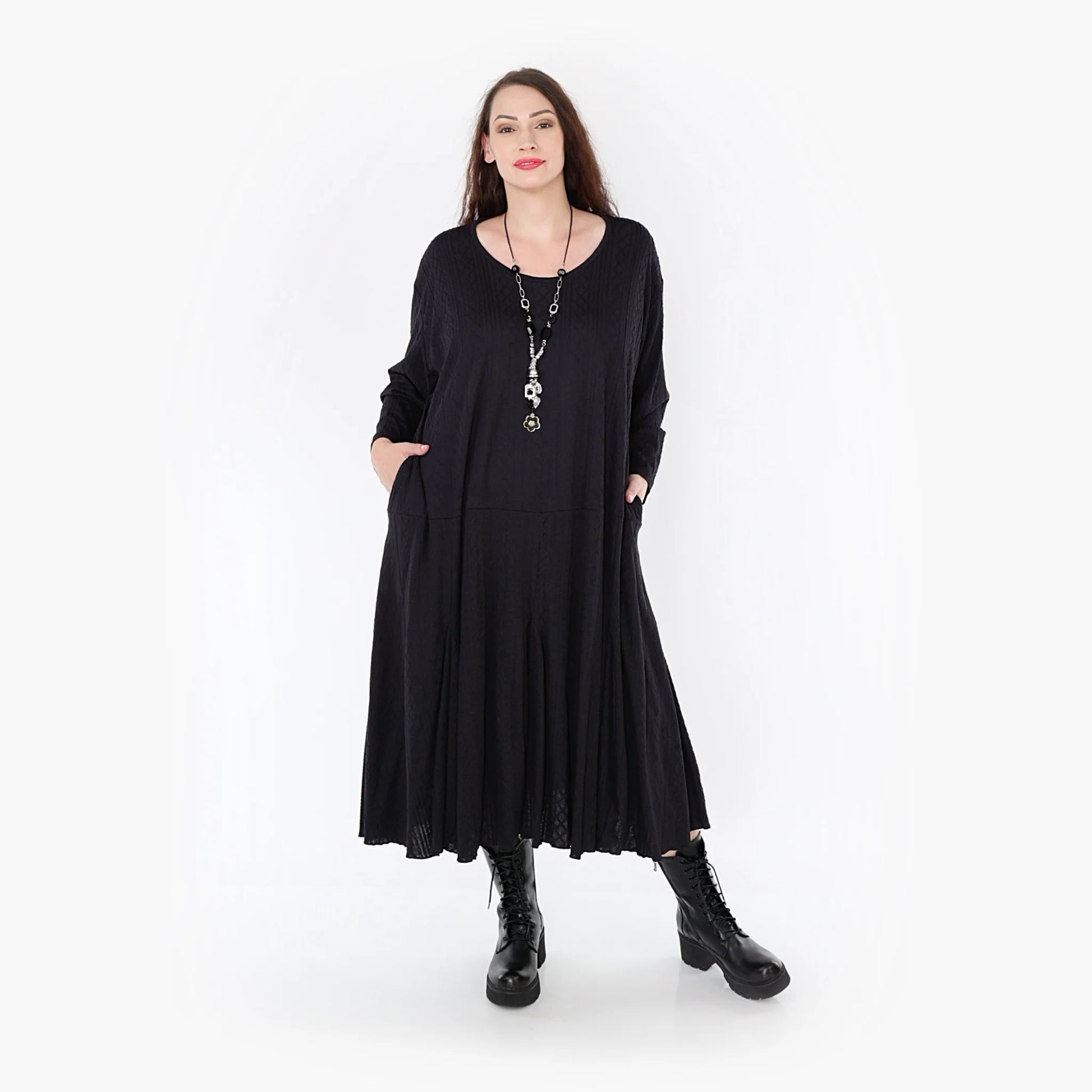  A-Form Kleid von AKH Fashion aus Viskose, 1340.06972, Schwarz, Unifarben, Schick, Modern