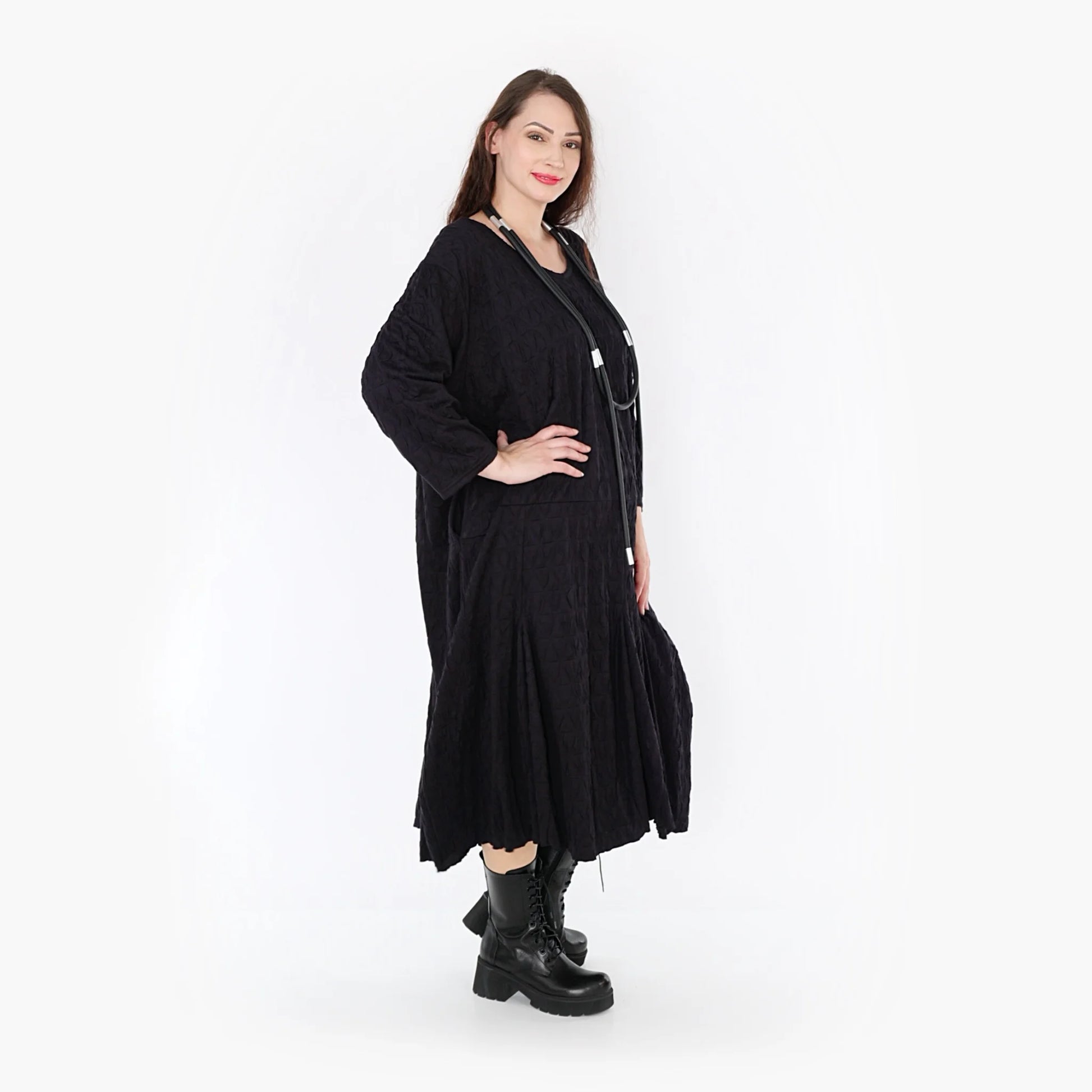  A-Form Kleid von AKH Fashion aus Viskose, 1341.06972, Schwarz, Unifarben, Schick, Modern