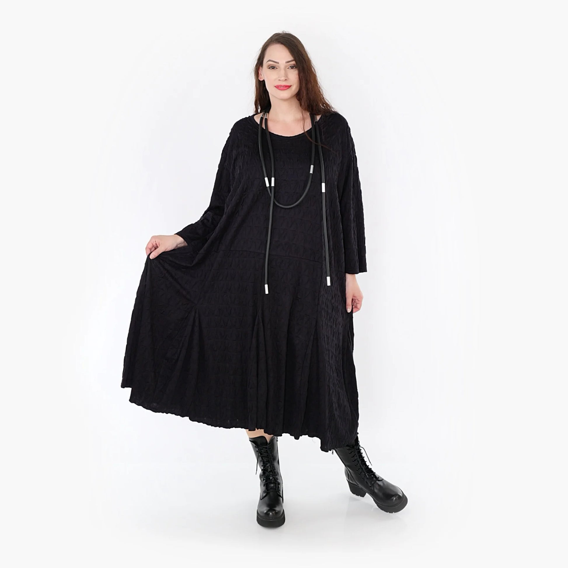  A-Form Kleid von AKH Fashion aus Viskose, 1341.06972, Schwarz, Unifarben, Schick, Modern