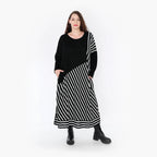  Ballonkleid von AKH Fashion aus Baumwolle, 1343.02318, Schwarz-Weiß, Schick, Modern