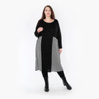  Ballonkleid von AKH Fashion aus Baumwolle, 1343.02333, Schwarz-Weiß, Schick, Modern