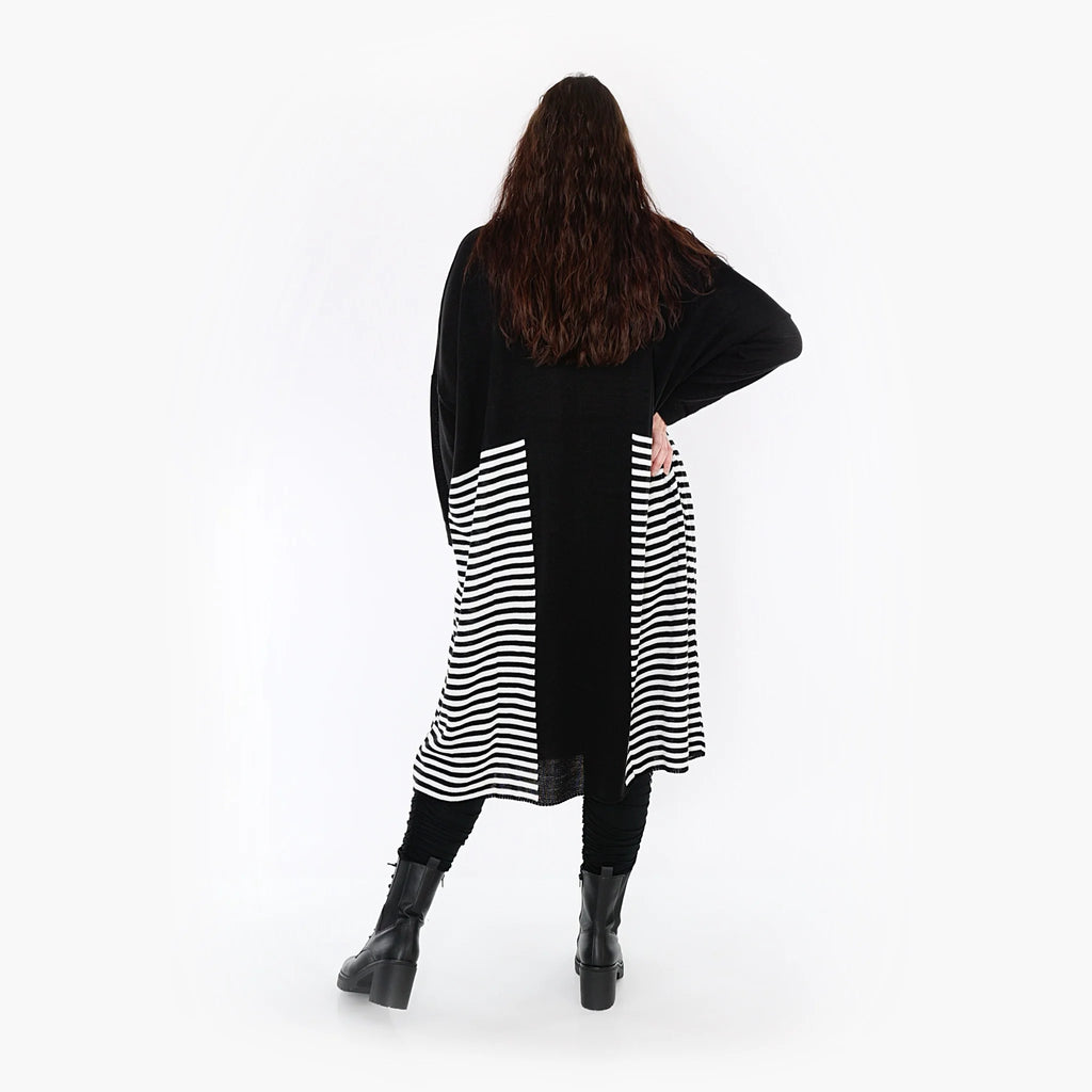  Ballonkleid von AKH Fashion aus Baumwolle, 1343.02333, Schwarz-Weiß, Schick, Modern