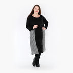  Ballonkleid von AKH Fashion aus Baumwolle, 1343.02333, Schwarz-Weiß, Schick, Modern