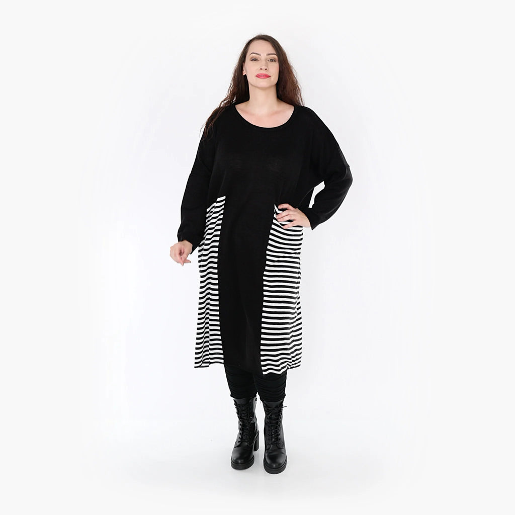 Ballonkleid von AKH Fashion aus Baumwolle, 1343.02333, Schwarz-Weiß, Schick, Modern