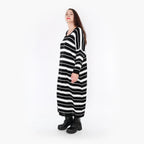  AKH Fashion Kleid in gerader Form, aus Baumwolle, 1343.02337, Schwarz-Weiß, Schick