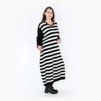  Ballonkleid von AKH Fashion aus Baumwolle, 1343.02344, Schwarz-Weiß, Schick, Modern
