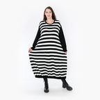  Ballonkleid von AKH Fashion aus Baumwolle, 1343.02344, Schwarz-Weiß, Schick, Modern